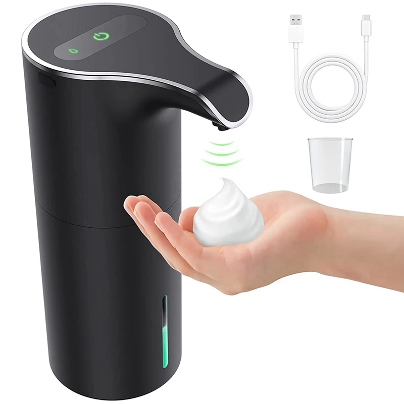 

Automatic Soap Dispenser Black, Foam Soap Dispenser Rechargeable Non-Contact Automatic Soap Dispenser For Bathroom