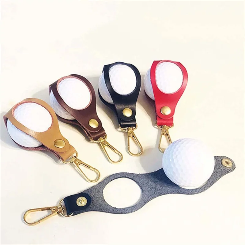 Mini Golf Ball Holster PU Leather Hollowed Out Casual Golf Ball Small Storage Pouch Hang On Waist With Metal Buckle Bag