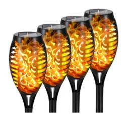 Solar Flame Torch Light - Flickering Waterproof Garden Decoration (Fire light 12LED - 4)