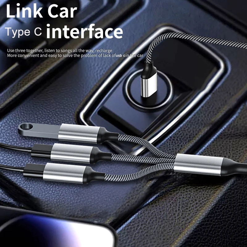 USB C Male to 3 USB C Female Splitter Cord Converter Multiple Hubs USB C Port Hub Charger Power Split Adapter 3