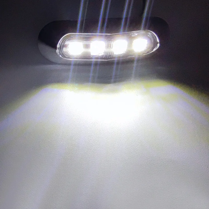 Marine Boat Waterproof 12V 24V 4 LED Lamp Cabin Deck Courtesy Light Stern Transom Lights Blue For Small Boat Sailboat 10pcs-marine boat lights