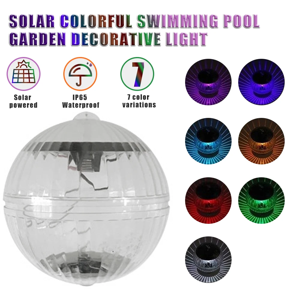 cheap solar lights 1Pcs Solar Powered Outdoor Floating Underwater Ball Lamp Color Changing Swimming Pool Party Night Light For Yard Pond Garden solar security light