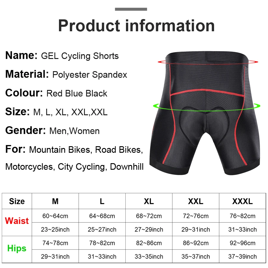 Men Bike Underwear Breathable Padded Bicycle Briefs Cycling