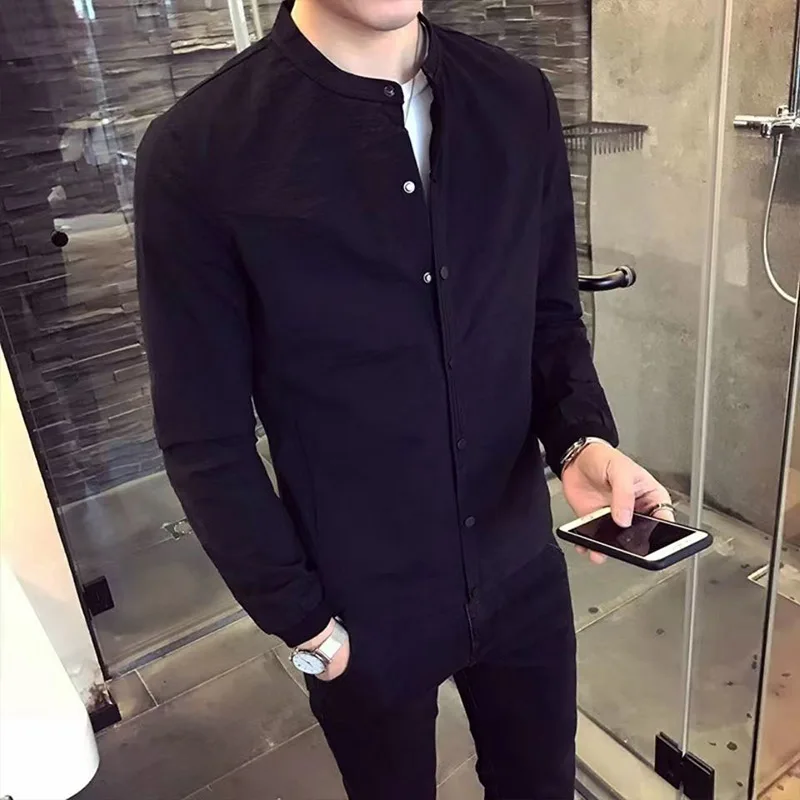 Spring Autumn KPOP Fashion Style Harajuku Slim Fit Tops Loose Casual All Match Outerwear Solid Zipper Button Long Sleeve Jacket