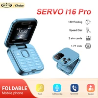 SERVO Original i16 Pro Foldable Mini Mobile Phone 2SIM Card Speed Dial Fold Telephone Magic Voice Blacklist Flip Cellphone TypeC 1