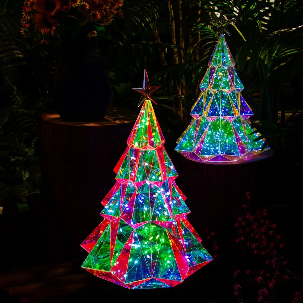 

Colorful Christmas Tree Four-sided Diamond Luminous Decorative Ornaments