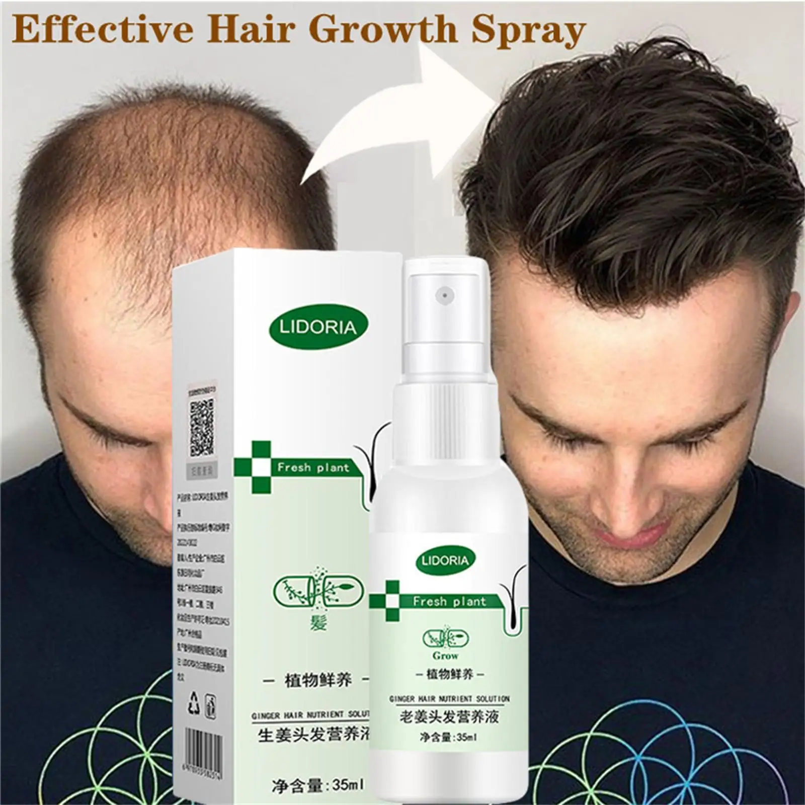 Description Picture 3 of itemPowerful Hair Growth Serum Spray Natural Anti Hair Loss Products Repair Nourish Hair Roots Fast Regrowth Hair Care Men Women