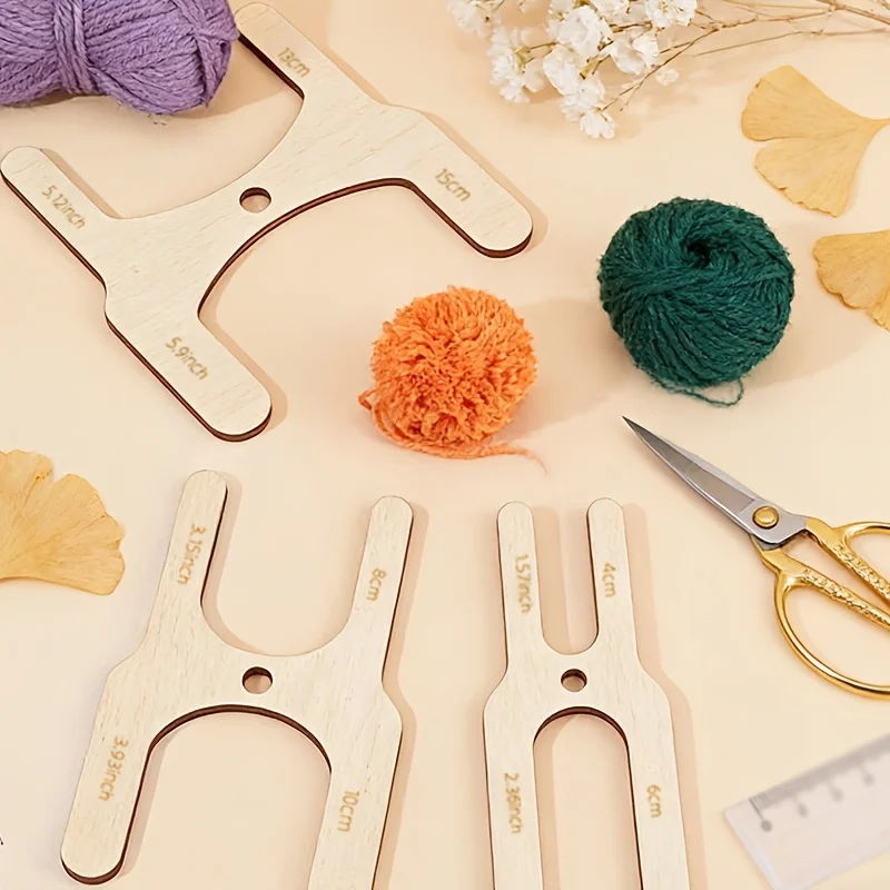 나무 폼폼 제작 도구 세트, DIY 수제 꽃볼, 수제 원단 공예에서 플러시 볼 제작에 적합