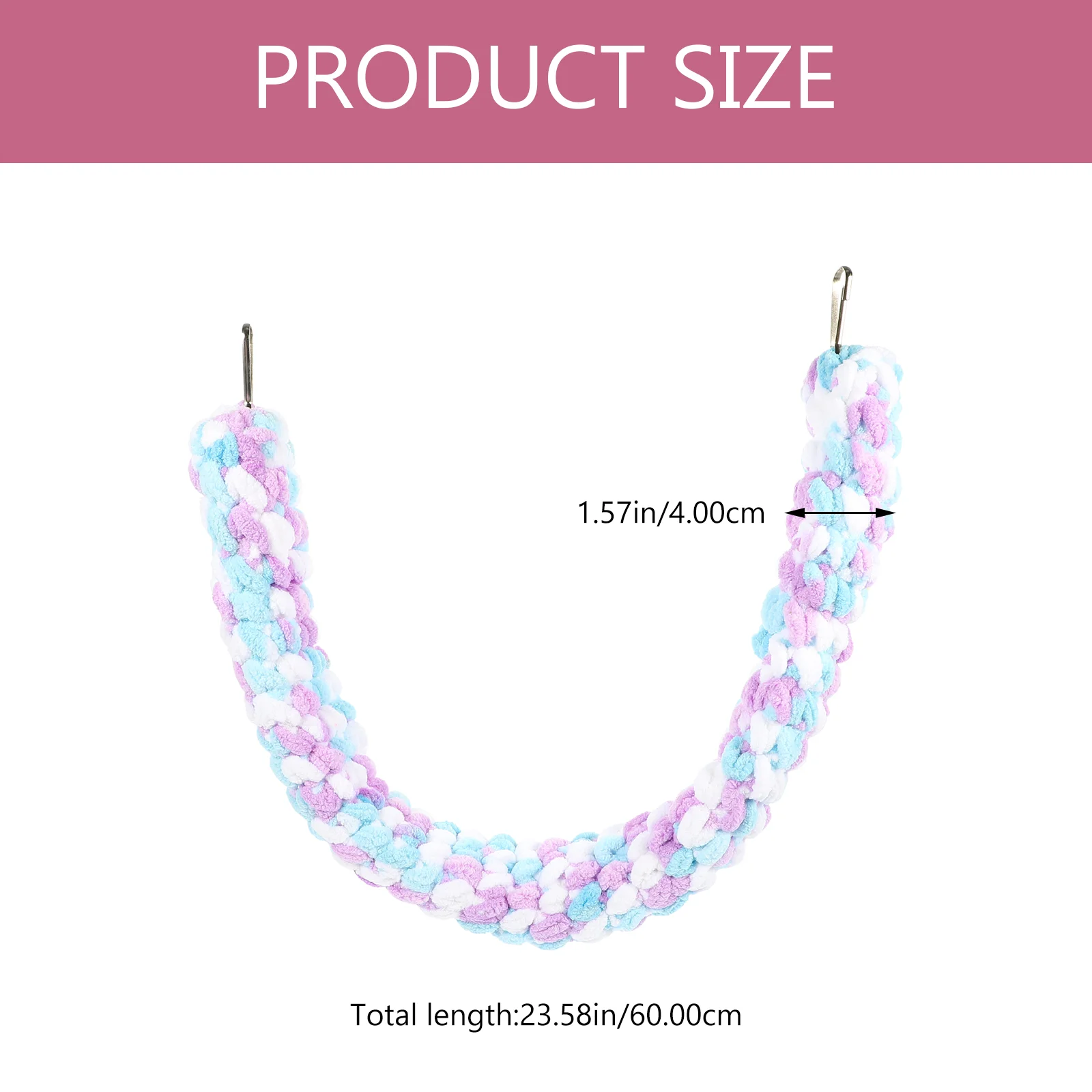 Climbing Rope Toy Bird Rope Perch Hamster Swing Small Pet Toy Lizard Climbing Cage Decor Cotton Material Bright