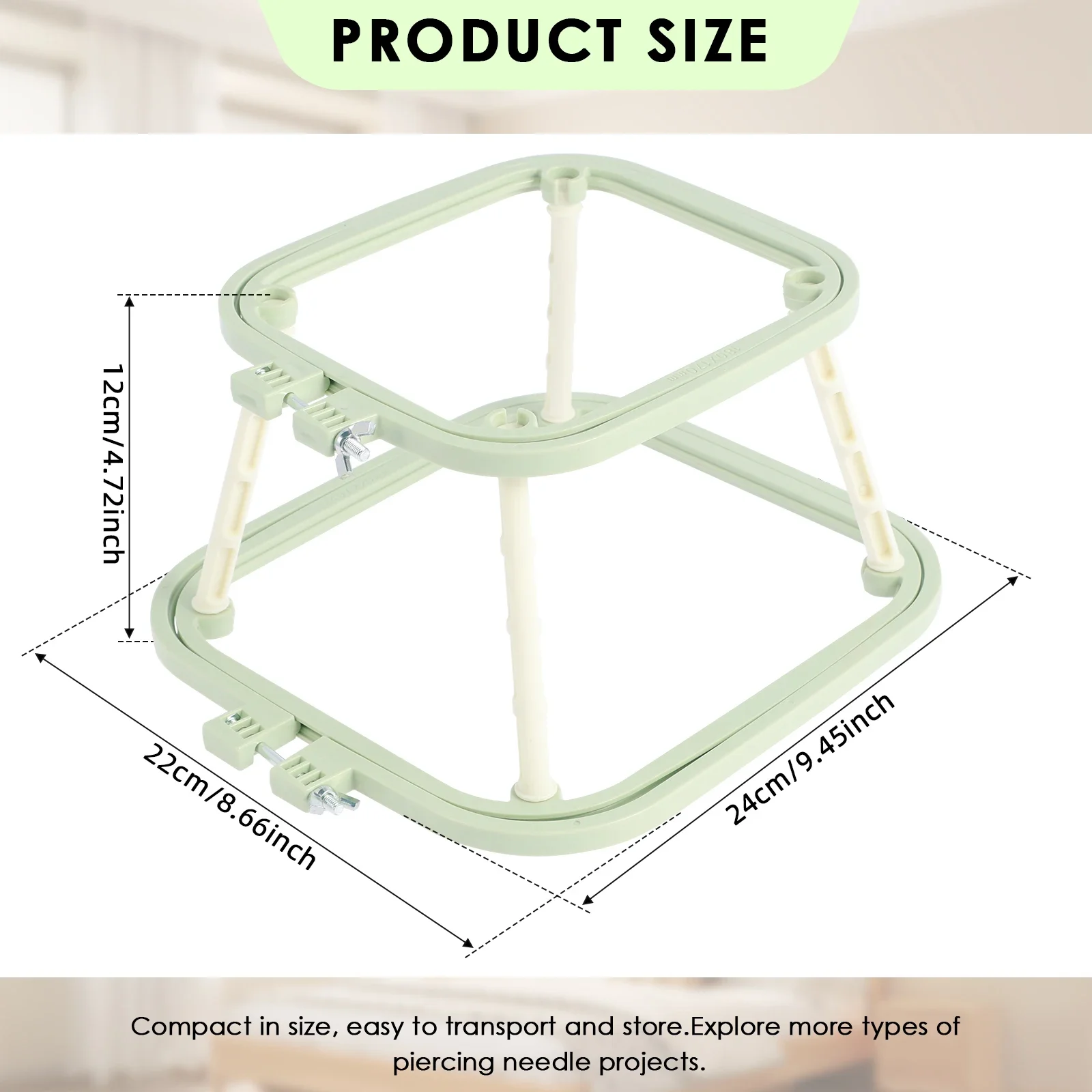 Double Layer Embroidery Frame Stitch Hoop Stand Adjustable Integrated ABS Needlework Holder Tool for Desktop Stitch Hoop Stand