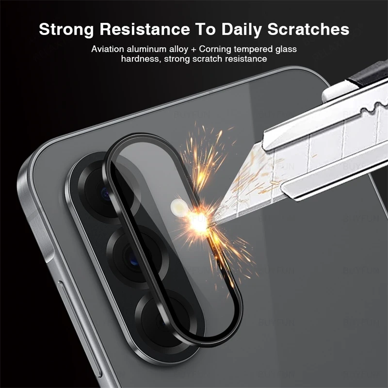 Aluminum Alloy Tempered Glass Camera Lens Protectors Case