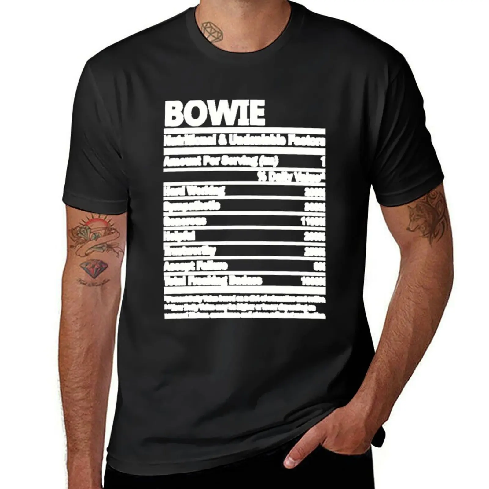 

Bowie Name Bowie Nutritional T-shirt heavyweights vintage blanks kawaii clothes sweat shirts, men