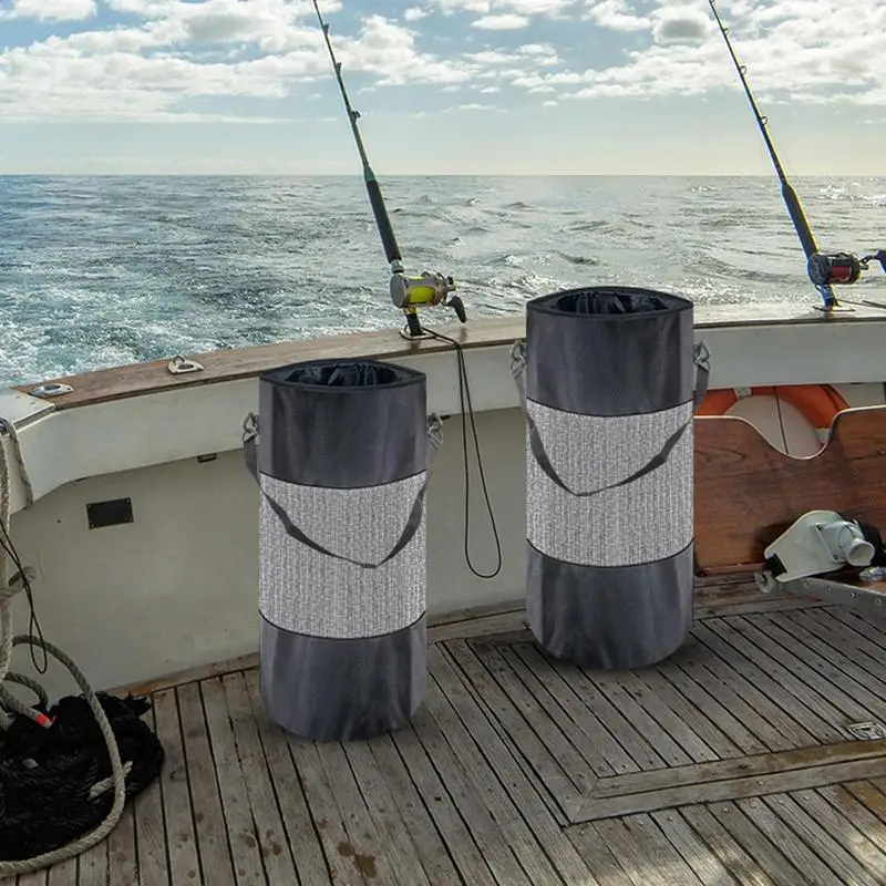 Boat Trash Can Portable Garbage Storage Bin With Drawstring Lid Pontoon Boat Trash Organizer Boating Accessories For Marine