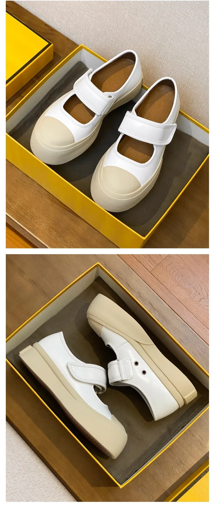 Le stesse scarpe francesi brutte di Zhao Ruth, Mary 2023, con fondo spesso, piccole scarpe bianche con testa grande, singole_voghion.com