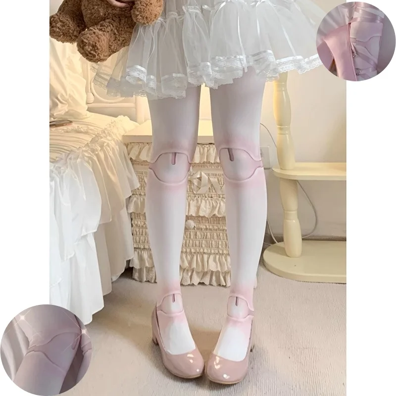 Japanese Joint Doll Lolita Socks Women's Summer and Autumn Beauty Socks Sweet Velvet Printed Pantyhose Lolita 120d women socks