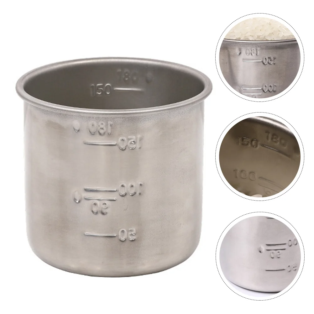 

Stainless Steel Measuring Cup Easy-to-handle Rice Container Cooker Household Durable