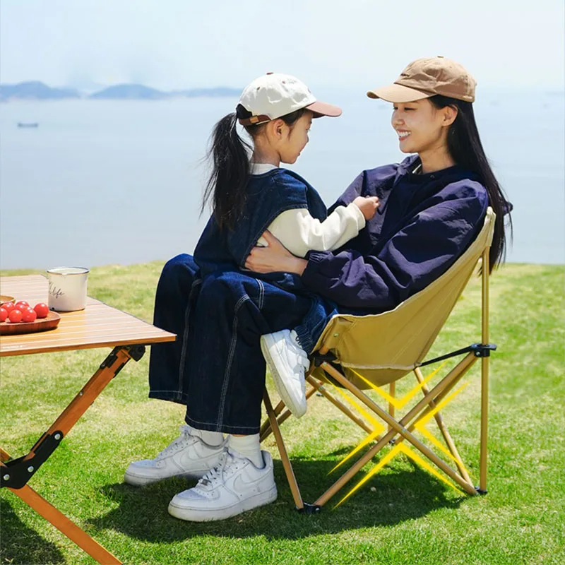 Folding Moon Chairs Ultralight Outdoor Camping Chair Portable Lightweight Folding Chair for Picnic Beach Fishing Leisure Chair