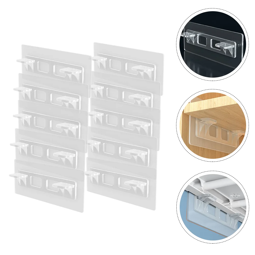 

10 Pcs Laminate Non-marking Support Clear Shelves Cabinet Shelf Pin Nail Free Pegs for Transparent Pvc DIY Household Holders
