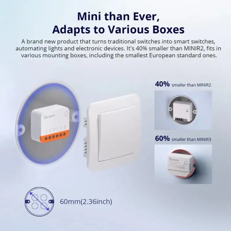 SONOFF MINI R4 Wifi Switch Module Wi-Fi 2 Way Switch Smart Home Module Wi-Fi Relay Voice Remote Control Alexa Google Home Alice smart plug smart switch bluetooth voice remote control smart wifi receiver