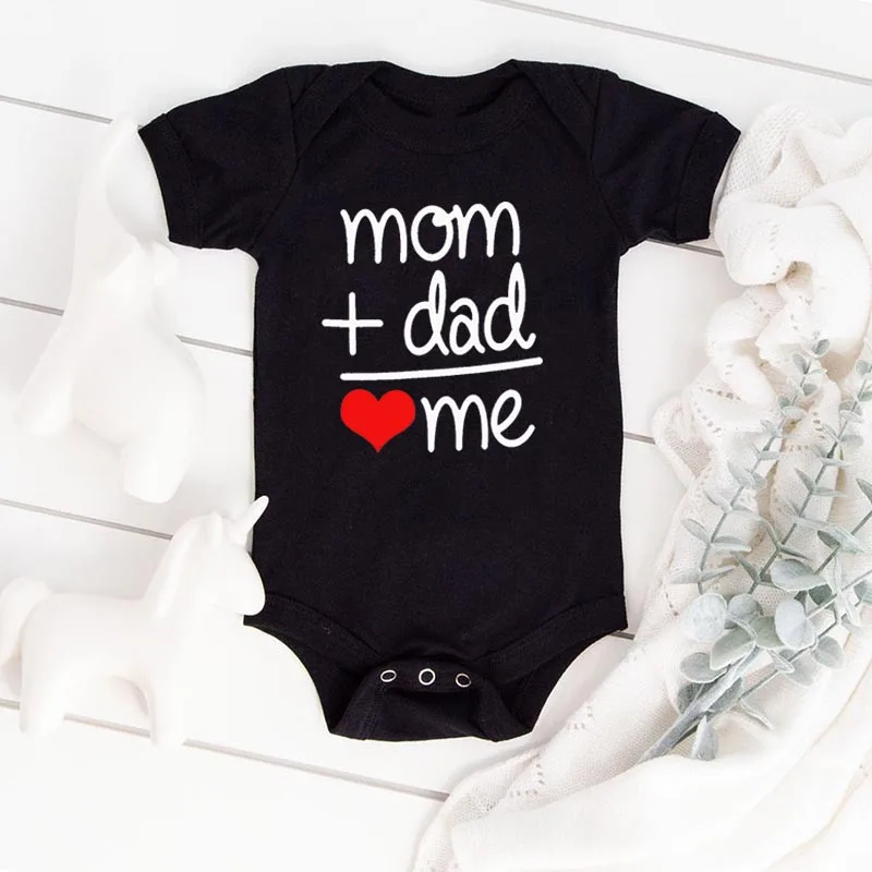 Baby Rompers Baby Jumpsuit Mom Plus Dad Equals Me Funny Cute Outfits For Boy Girl Newborn Toddler