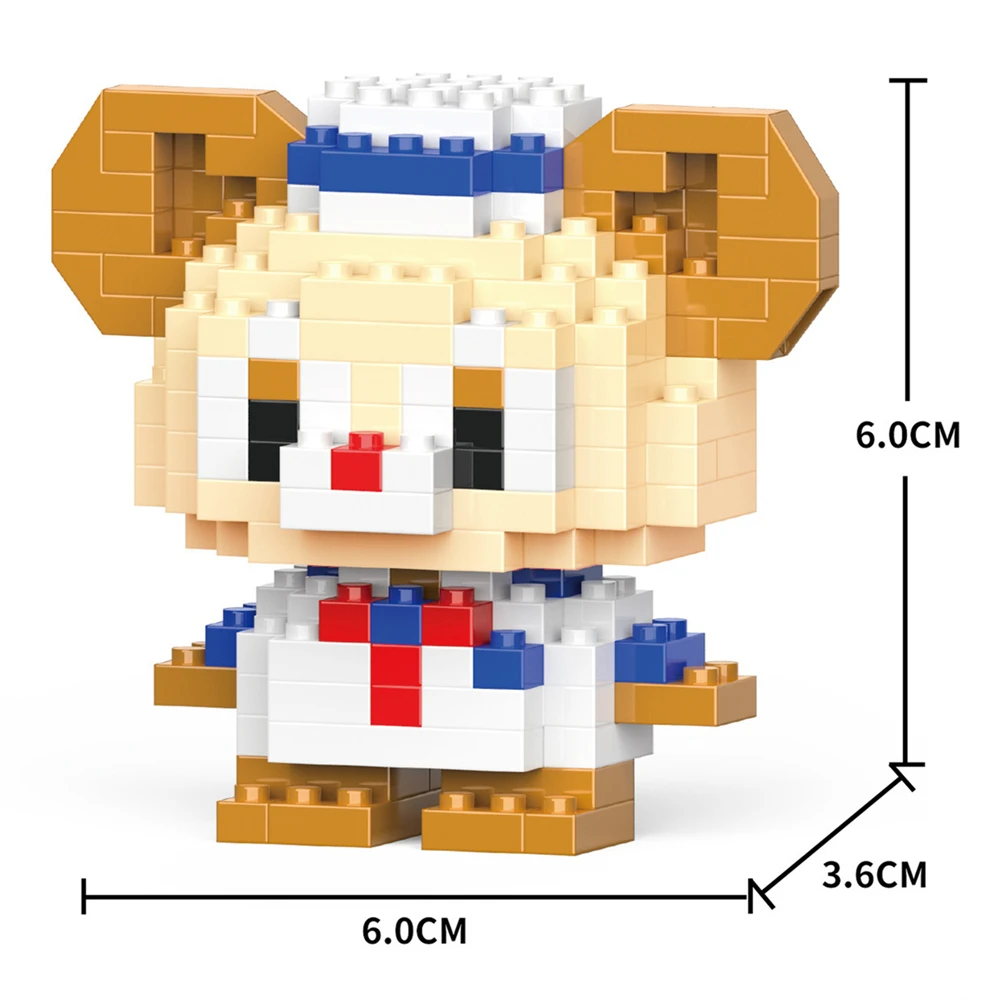 Super Mariosin Mickey Mouse Stitch Cartoon Hello Cat Block Character Assembled Model Building Block Dolls Toys Children Gift