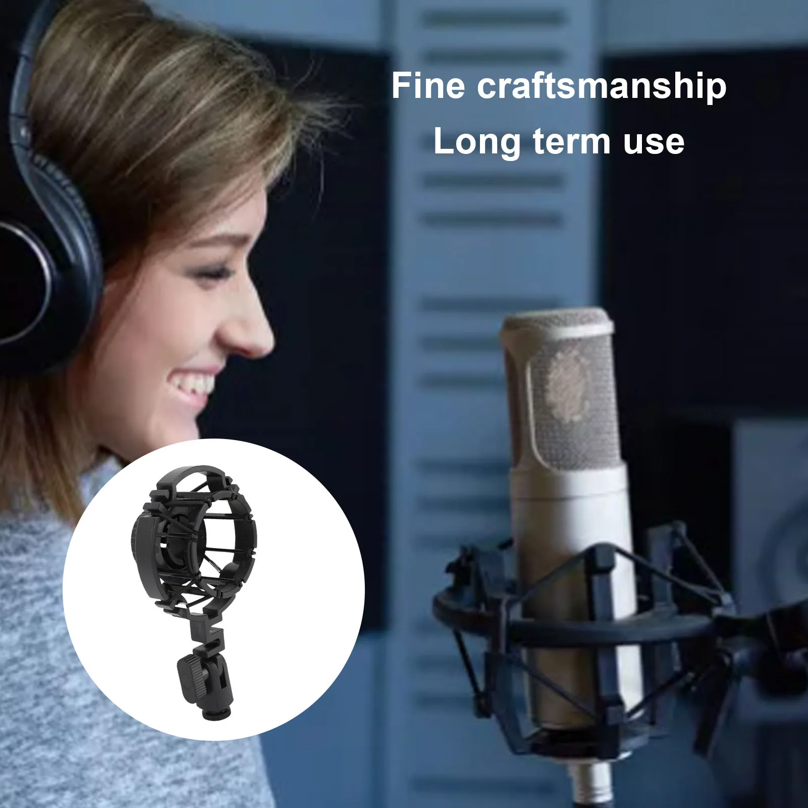 Shock Mount Mic Holder ABS Stable Recording Space Saving Microphone Shock Mount Reduce Vibration Interference for Recording