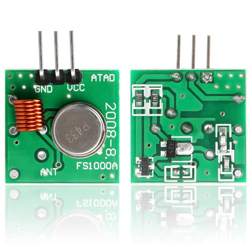 433 MHz 라디오 송신기 및 리시버 모듈, 433 MHz 안테나, 나선형 용수철 리모컨 3 개 세트