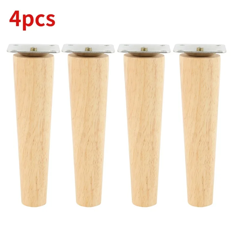  4 patas de madera para muebles de 3.1 in, 4.7 in, 5.9 in, 9.8  in, 11.8 in, patas de repuesto para muebles, patas de sofá con tornillos y  placas de montaje