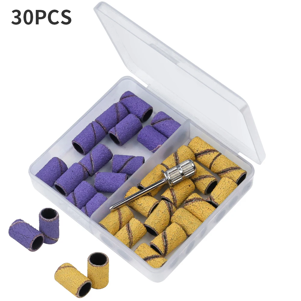 30 Stück Schleifbänder Nägel Mini Nagelbohrer Schleifbänder Nail Art Supplies Zubehör Werkzeuge Schleifbänder für Nagelbohrer – Detail 8