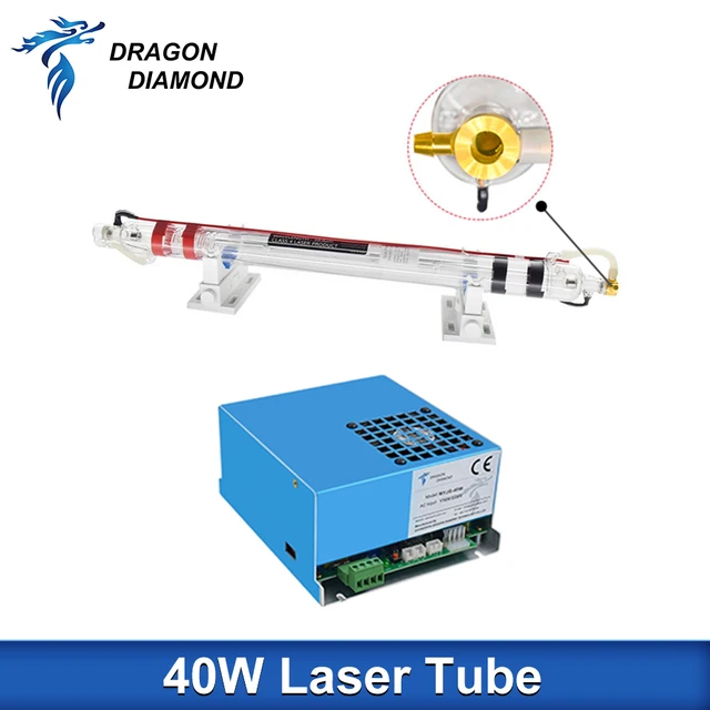 K40 Series Co2 40W Laser Tube + 40W Power Supply 110V/220V For Co2 Laser Engraving Cutting Machine 2