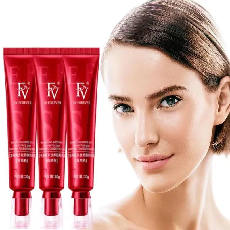 FV Foundation Precious Luxury Herbal Extracts Concealer Oil-control Waterprof Makeup Base Cream Free Gift triangular powder puff liquid foundation makeup cosmetics makeup cream waterproof foundation