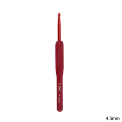 Premium Rubber Handle Crochet Hooks Set - Frosted Aluminum for Handmade Crochet and Weaving Projects (4.5mm)