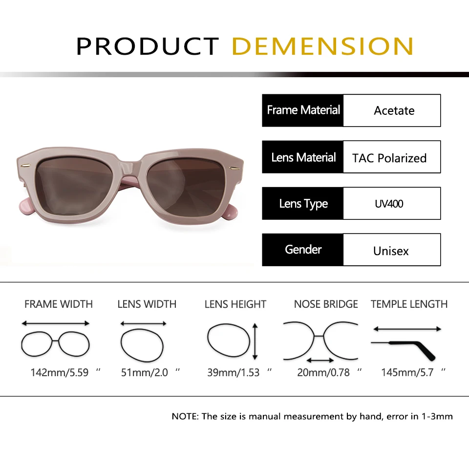 Chunky Acetat Rahmen Polarisierte Sonnenbrille Frauen Trendy Cat Eye Geometrische Sonnenbrille Für Männer Niet Sol De Janeiro UV400 – Detail 1