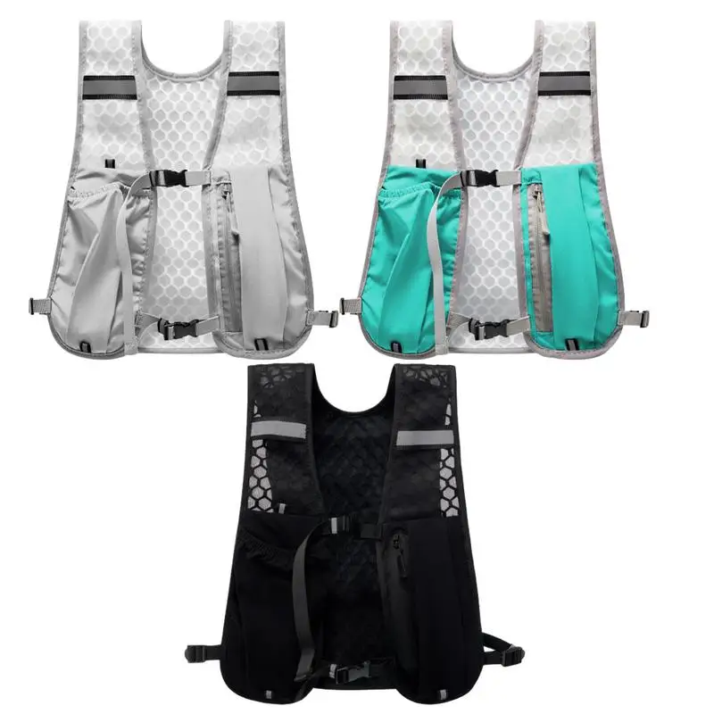 Running Vest Reflective Hydration Water Chest Pack Lightweight Running Water Bottle Storage Vest With Phone Holder Cycling