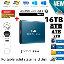 Large capacity 16TB 8tb 4tb mobile hard disk plus 512gb memory card type-C data cable usb3 0 card reader camera storage  hd 1tb