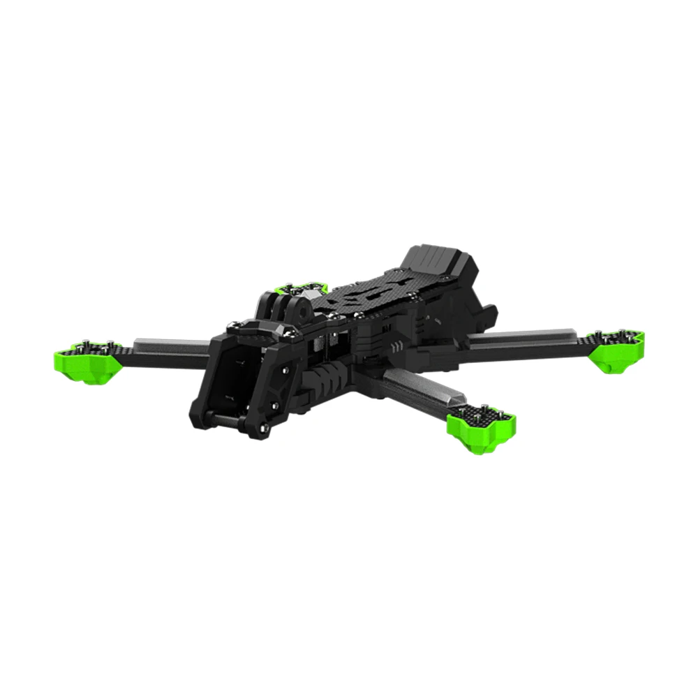 Détail du cadre du Kit Châssis iFlight Nazgul Evoque F5 V3 DC/X, avec les découpes pour les composants électroniques.