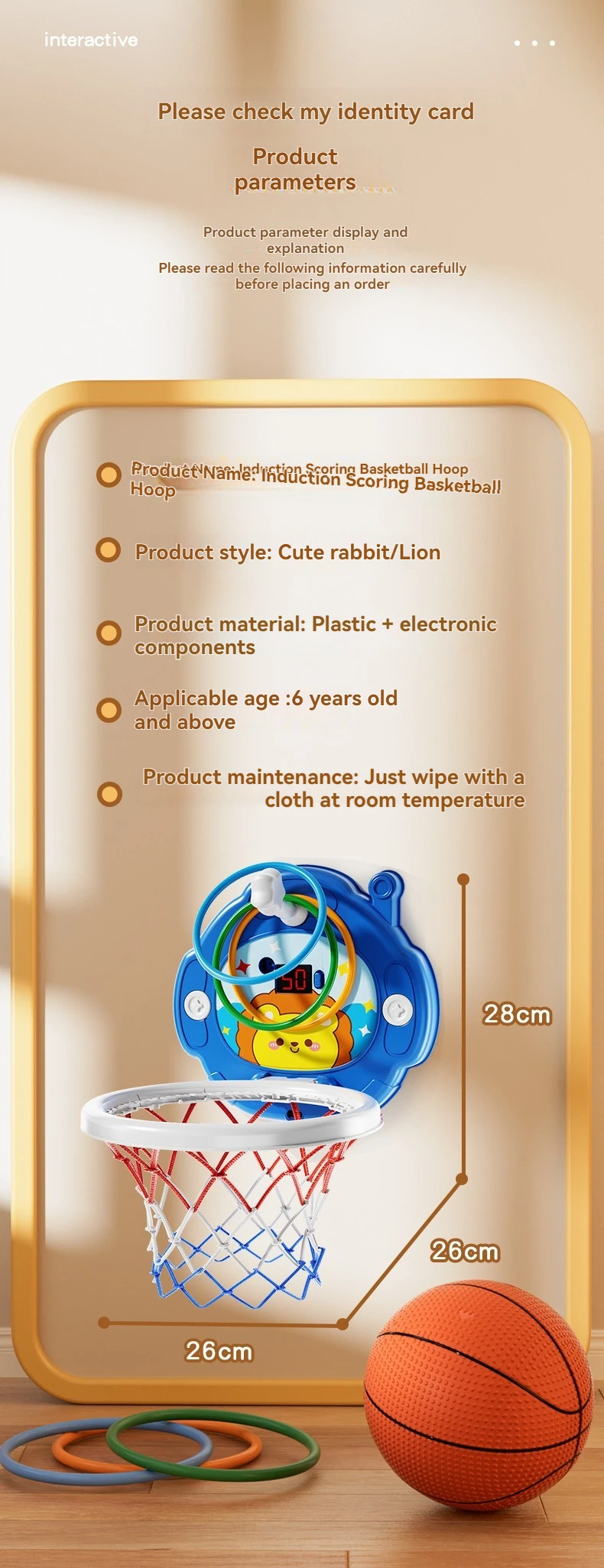 Complete children’s indoor hoop set