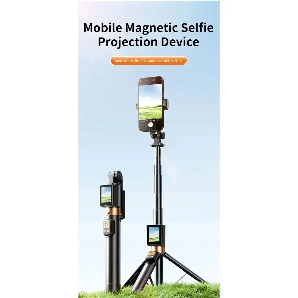 Treppiede portatile estensibile, design leggero, base stabile, bastone per selfie, rotazione a 360°, altezza regolabile, telecomando._voghion.com