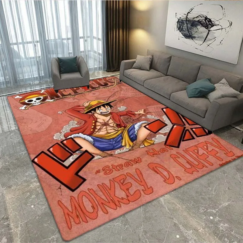 

Stylish 3D Print One Piece Anime Logo Rug Living Room and Bedroom Decor Area Rug Door Mat Kids Room Rug Birthday Gift