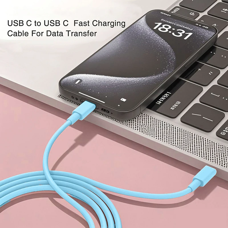 5-10개 USB C to C 컬러 케이블 (애플 폰 15, 삼성 60W PD 고속 충전 안드로이드 C타입 와이어 코드 케이블 액세서리)