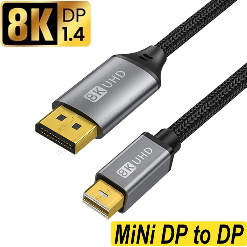 8K Mini Displayport 1.4 Cavo Thunderbolt2 Mini Dp A Displayport Adattatore Per Cavo Per Macbook Pro Air Projector 4K Mini Dp Cable