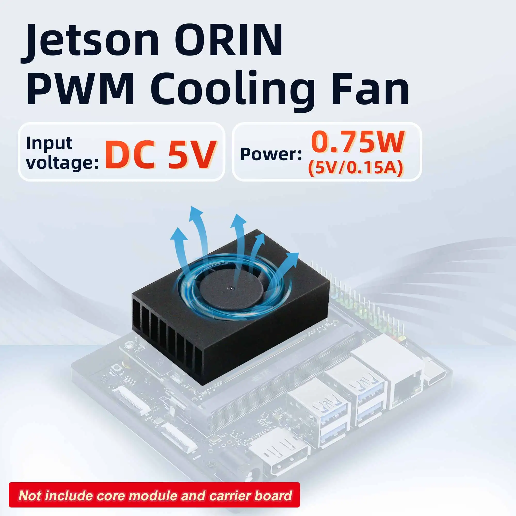 Jetson Aluminum Heatsink Cooling Fan Speed Adjustable with Bracket for Jetson Orin NX SUPER/Orin Nano SUPER/Xavier NX Board