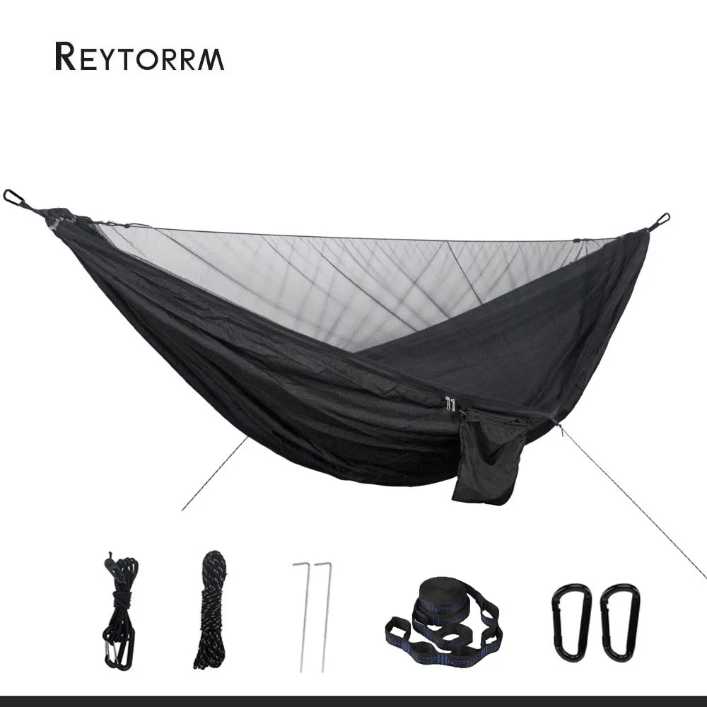 Lightweight Double Person Mosquito Net Hammock Easy Set Up 290*140cm With 2 Tree Straps Portable Hammock For Camping Travel Yard 