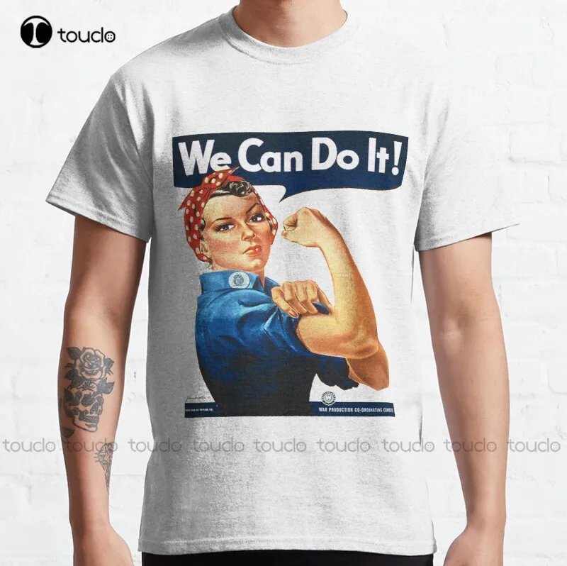 New Vintage Rosy The Rivetter We Can Do It Classic T-Shirt Womens Mens Tee Shirts S-5Xl