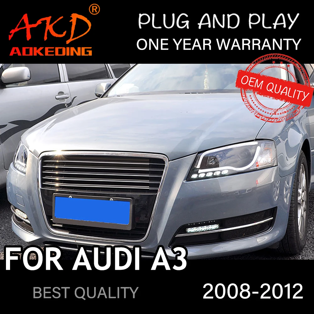 Auto Scheinwerfer Glas Für Audi A3 2008 2009 2010 2011 2012 Plexiglas  Scheinwerfer Shell Klar Faros Delanteros Lampe Auto Zubehör - AliExpress