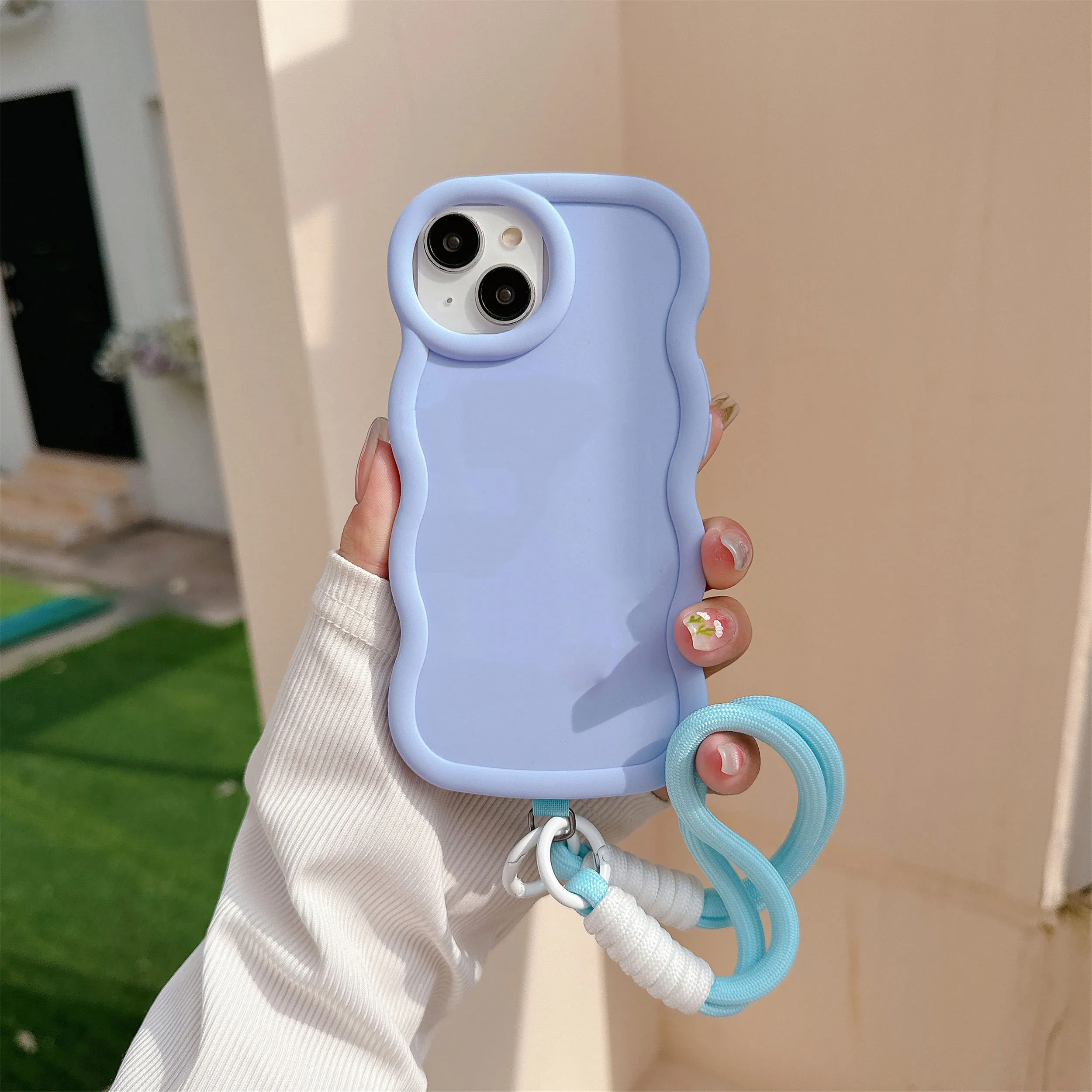 Cute 3D Candy Color Wave Silicone Hand Strap Case - Shockproof Bumper Cover