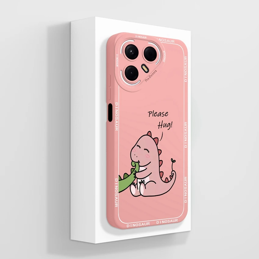 Shockproof Cute Dog Pattern Liquid Silicone Phone Case with Screen Protector