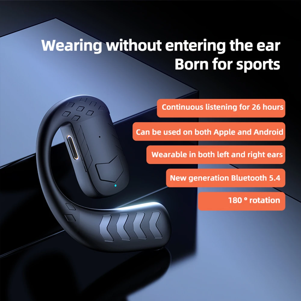 Bluetooth 5.4 Wireless Earbuds monaural digital display sports wireless headphones noise cancellation For All Smartphones
