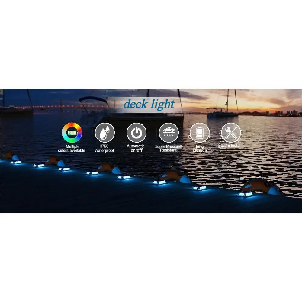 Description Picture 4 of item9 Colors Solar Driveway Lights Marine Dock Lights with 3 Modes Aluminum Driveway Markers Deck Lights Solar Powered Outdoor