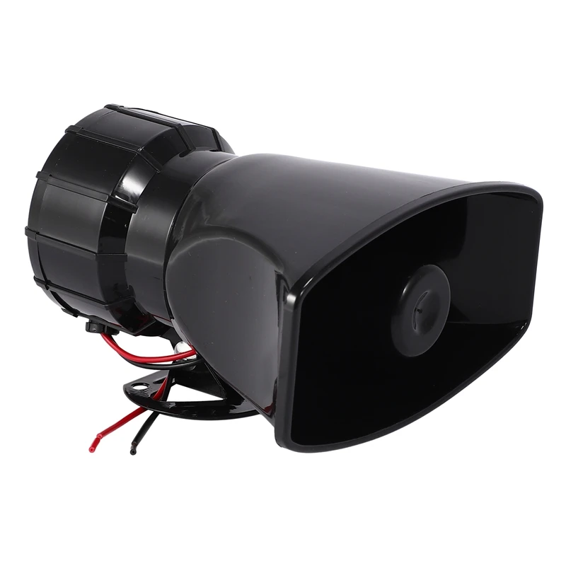 ZKXX 12V 100W 7 Sound Tones Loud Car Warning Alarm Police Fire Siren Horn Speaker With Brown Wireless Remote Controller